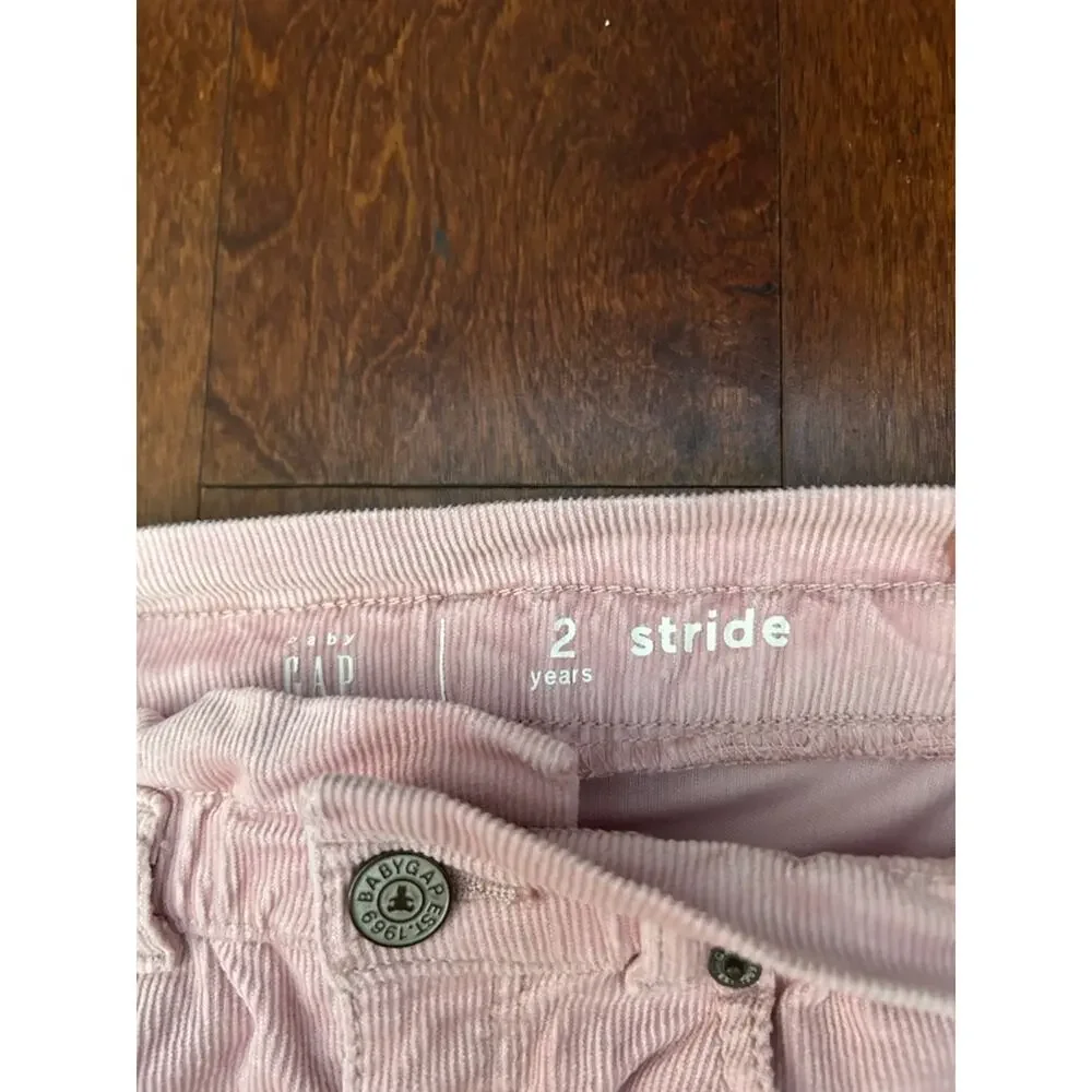GAP Baby Off-White and Pink Corduroy Ruffle-Waist Stride Pants, Set of 2, Size 2